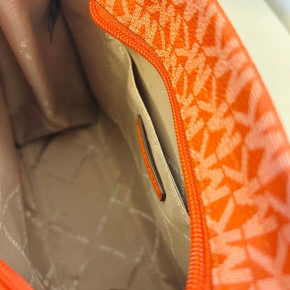 Michael Kors Mirella Small Ombré Signature Logo Crossbody Bag Red Clay - Picture 7 of 10